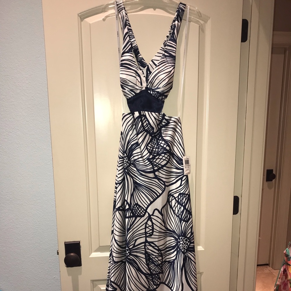 Formal Dress, cream and navy